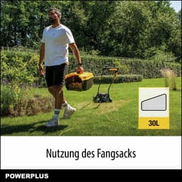 Elektrische grasmaaier trimmer - Tuingereedschap set - Gazon onderhoud - 2-in-1 functionaliteit - 32 cm snijbreedte - geel — thumbnail 2