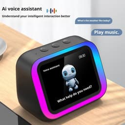 Slimme Wekker - Digitale Klok - Nachtkastje Opladen - AI Stemassistent - HD Groot Scherm - Wit — thumbnail 5