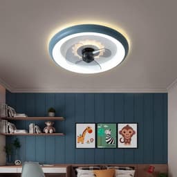 Plafond Ventilator - Lichtarmatuur - Verkoeling en Licht - Dimbaar met Afstandsbediening - 50cm Diameter - Zwart — thumbnail 1