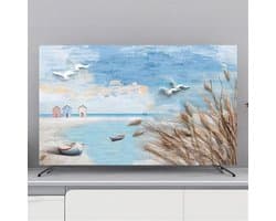 TV Hoes - Scherm Beschermer - Stofvrij Houden - Half Gesloten Achterkant - 140 cm Breed - Zee Blauw