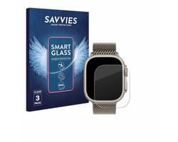 3 Stuks Savvies Screenprotector - geschikt voor Apple Watch Ultra / Ultra 2 / Ultra 3 (49 mm) - beschermfolie glas transparant