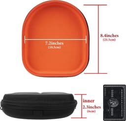 Hoofdtelefoon Hardcase - Reis Hoofdtelefoonhoes - Bescherming Onderweg - Kabelopslag Compartiment - 215x185x6 cm - Zwart — thumbnail 4