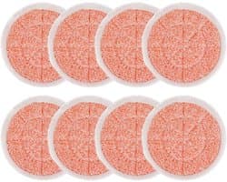 Geschikt voor Vervangende pads voor stoomreinigers, compatibel met Shark S6002UK stoomreiniger, microvezelpads voor het reinigen van hardhouten vloeren, ronde pad (verpakking van 8)