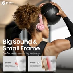 Picun Solo 6 – Draadloze Koptelefoon – Hoofdtelefoon – 140 uur Speelduur – Bluetooth 5.4 – Roze — thumbnail 3