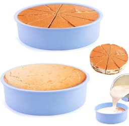 Siliconen bakvorm, rond, 15 cm, 2 stuks, siliconen bakvorm, bakvormen voor heteluchtfriteuse, airfryer, siliconen bakvorm voor gelaagde cake, cheesecake, cake en brood — thumbnail 3