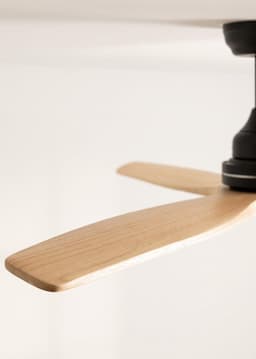 RFWR® Plafondventilator Zwart met Naturel Houten Bladen - Stil & Efficiënt - Ø132 cm — thumbnail 5