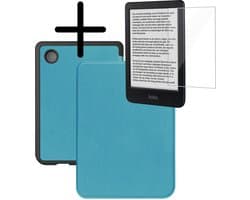 Hoes Geschikt voor Kobo Clara BW Hoesje Bookcase Cover Hoes Met Screenprotector - Hoesje Geschikt voor Kobo Clara BW Hoes Cover Case - Turquoise