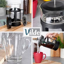 Drinkglazen voor Koffie en Thee met Cafetiere 250 ml / 1 l, 7 delig - Waterglazen - Glazen - Limonadeglazen — thumbnail 3