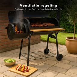 Cheqo® Houtskool Barbecue - BBQ - Smoker Barbecue Grill - Rookoven - 2-in-1 Barbecue en Smoker - Houtskool — thumbnail 5
