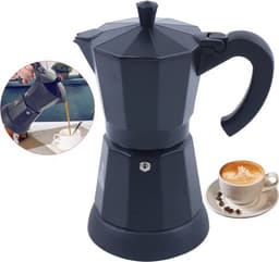 Mercadome® Koffie Percolator - Moka pot - Espressopot - Hittebestendig handvat - Klassiek ontwerp - Elektrisch - 300ML - Zwart — thumbnail 4