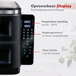 alpina Dubbele Airfryer XXL - 2 x 5.5L Manden - Heteluchtfriteuse 11 Liter - 12 Programma's - 2800 W - Zwart — thumbnail 4