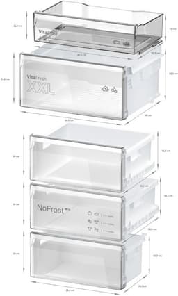 Bosch KGN36VXCT - Serie 4 - Vrijstaande koel-vriescombinatie - Zwart - Total No Frost; Nooit meer ontdooien - Zeer stil - VitaFresh - Energielabel C - VitaFresh XXL 0°C: houd etenswaren langer vers met extra ruime vershoudlades — thumbnail 10