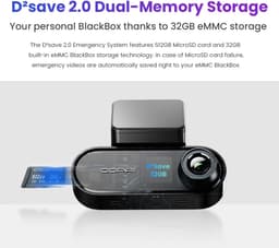 Dashcam voor Auto - WiFi - Dashcams - Super compact - Dubbele camera - FullHD video - Zwart — thumbnail 2