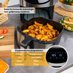 TZS First Austria Airfryer - Heteluchtfriteuse - 5,8L - 1700W - 80ºC tot 200ºC - Digital Touchscreen - Zwart — thumbnail 8