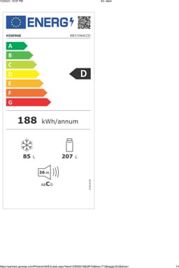 Hisense Koelvriescombinatie RB372N4CCD |  | 6921727062819 — thumbnail 2