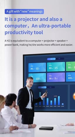 Viatel Smart Portable Business Office Home Windows Systeem Draadloze Wifi Bluetooth Projector — thumbnail 3