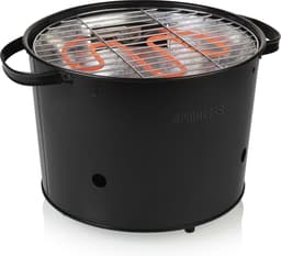 Houtskool BBQ - Princess 112240 Hybride Bucket Barbecue - Elektrische BBQ - Met en zonder houtskool te gebruiken - Park Barbecue - 1400W - Diameter 32cm - met serveerplank - bbq accesoires — thumbnail 2
