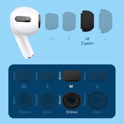 MMOBIEL 2 Paar Vervangende Oordopjes Tips Geschikt voor AirPods Pro Gen 1 & 2 - Antislip Siliconen Oordopjes met Ruisonderdrukkingsgat, Draagbare Opbergdoos en Passen in Oplaadcase - M - Zwart — thumbnail 2