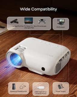 Beamer 4K WiFi Bluetooth - ingebouwde 1080P Full HD compatibele 4K projector - 450 ANSI lumen - Y9 thuisbioscoopprojector - Fire Stick - smartphone - PS5 Mini Beamer — thumbnail 4