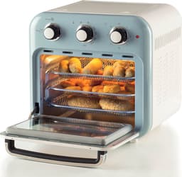 Ariete 4632/05 Vintage Airfryer & Oven - 16 liter - 1400 Watt - timer - draaispit - roterende mand - blauw — thumbnail 4