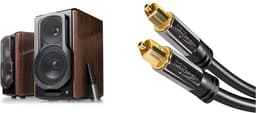 Edifier S2000MKIII bluetooth 5.0 met aptx boekenplank speakers - Walnoot — thumbnail 3