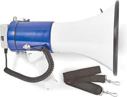 Nedis Megafoon – 135 dB – 1500 m Bereik – Sirene – Afneembare Microfoon – Wit/Blauw — thumbnail 2