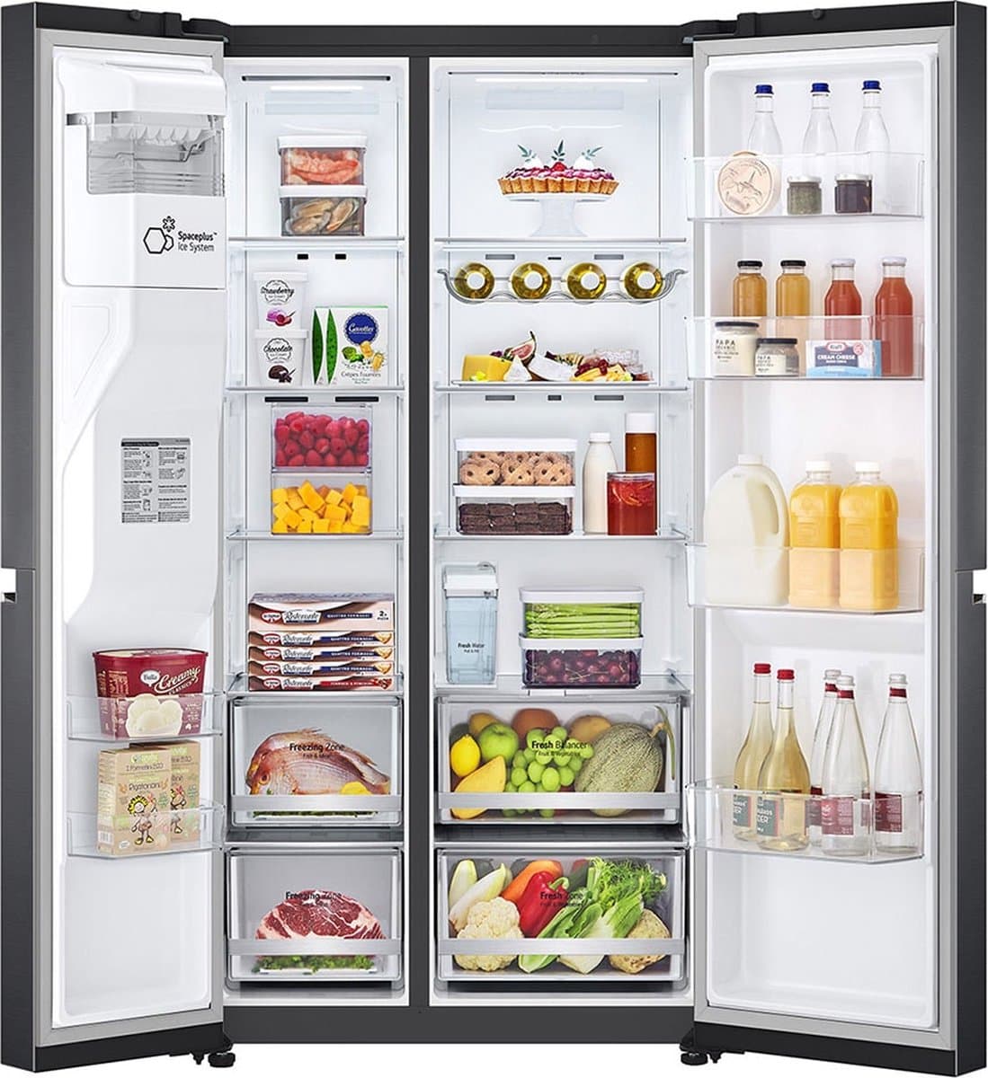 LG - GSLV71MCLE - Amerikaanse koelkast - Vrijstaand - 635 l - Energielabel E - Zwart — afbeelding 1