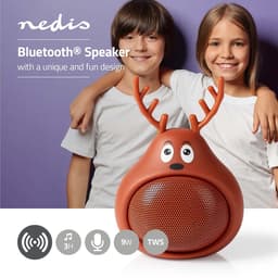 Nedis Bluetooth-Speaker - Maximale batterijduur: 3 uur - Handheld Ontwerp - 9 W - Mono - Ingebouwde microfoon - Koppelbaar - Animaticks Rudy Reindeer - Bruin — thumbnail 2