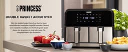 Princess Double Basket Airfryer 182074 - Dubbele Airfryer - 9 liter - 2 manden - XL - 8 programma's- 2400W - Dubbele heteluchtfriteuse - PFAS vrij - Touchscreen - RVS/Zwart - Sync functie — thumbnail 14