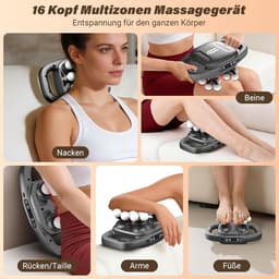 SnelShoppen - Massage Gun met 16 Koppen, 3 Modi & 30 Intensiteiten – Elektrische Diepe Weefselmassage voor Ontspanning van Rug, Benen & Nek — thumbnail 5