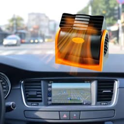 Mini Ventilator Auto - Auto Koeler Vrachtwagen - Comfortabel Rijden - Sterke Wind Twee Snelheden - 19x16x14 cm - Zwart — thumbnail 2