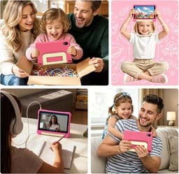 SnelShoppen - Kids Tablet 8 Inch voor Kinderen met Case, 3GB RAM, 32GB ROM, Android, 5000mAh, Geschikt voor Peuters en Kleuters, Roze, Met Ouderlijk T — thumbnail 5
