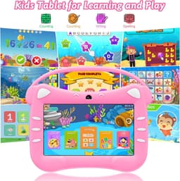 SnelShoppen - Kids Tablet 7 Inch Android voor Kinderen met WiFi, Bluetooth, Ouderlijk Toezicht, Dubbele Camera, 32GB ROM, Voor Kinderen van 3-14 Jaar — thumbnail 2