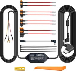 SnelShoppen - Dashcam Hardwire Kit 12V-24V USB Type-C met Voltage Scherm en 4 Instelbare Spanningsniveaus voor Auto Dashcam en GPS — thumbnail 1