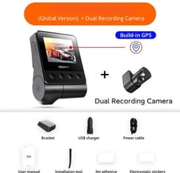 Dashcam voor Auto - Dash Cam - Dual Car Camera Recorder 1944P HD Voor- en Achtercamera - GPS Wifi Car DVR - 24U Parkeerbeveiliging - D²save Opslag — thumbnail 1