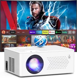 SnelShoppen - Smart Mini Beamer met Android, Draagbare Full HD 1080P Projector, WiFi6 Bluetooth 5.2, 50% Zoom, 200 Inch Display voor Thuisbioscoop, Ca — thumbnail 1