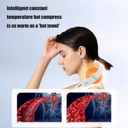 Nekmassager - Spierontspanner - Verwarmd, ergonomisch, draagbaar, spierontspanning voor thuis/op kantoor/op reis (wit) — thumbnail 2