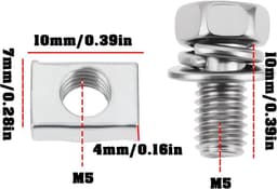 Grasmaaier batterij bevestiging M5x10mm - 20 stuks vierkante moer schroef set - vervang oude hardware - ShopVlot — thumbnail 3