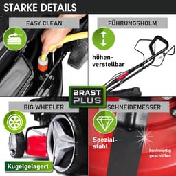 Benzine grasmaaier - Aangedreven maaier - Gazon onderhoud - 4-in-1 functie - 46 cm maaibreedte - Metaal — thumbnail 3