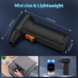 Elektrische Bladblazer - Luchtblazer Stofverwijderaar - Apparaten Reinigen - Krachtige 110.000 RPM - 2600mAh Batterij - Zwart — thumbnail 2