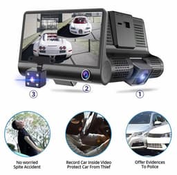 Dailygoody Dash Cam 1080p Groothoek 4 Inch Nachtzicht Bewegingsdetectie Auto — thumbnail 4