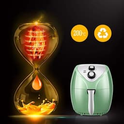Elektrische Airfryer - Hete Lucht Oven - Gezond Koken - 360 Graden Circulatie - 3.5 Liter - Groen — thumbnail 2
