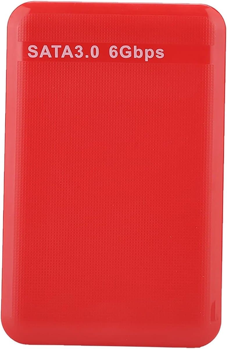 SnelShoppen - 6TB externe harde schijf houten behuizing zwart, wit, rood - snelle data opslag en backup met UASP protocol — afbeelding 1