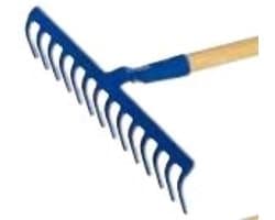 Hark met 14 Tanden - Grasbezem Blad - Gazon Onderhoud - Versterkte Buitentanden - 90 cm - Blauw