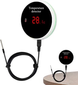 Graffiti Temperatuurdetector - Slimme Wi-Fi Thermometer - Temperatuursensor - Temperatuurregelaar - met Waterdichte Sonde - Wit — thumbnail 4
