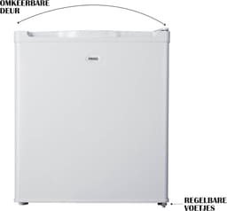 Mini Koelkast - Kompakte Koeler - Extra Koelruimte - Omkeerbare Deur - 40 Liter - Wit — thumbnail 4