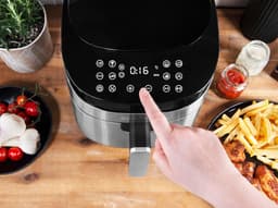Heteluchtfriteuse XXL - Airfryer Pro - Gezond Frituren - 8 Programma's - 65 Liter - Zilver Zwart — thumbnail 4