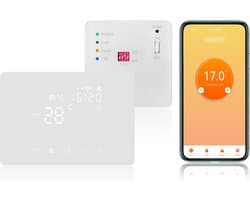 SnelShoppen - Smart Wireless Thermostat WiFi met RF Ontvanger 5A voor Verwarming, Programmeerbare Thermostaat voor Boiler, Compatibel met Alexa, Tuya/