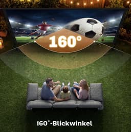 COVREO Projectiescherm 120 inch 16:9 zwart polyester met standaard - dubbelzijdig - draagbaar — thumbnail 2