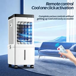 Verdampingsluchtkoeler - Vrijstaand model voor thuisgebruik - Lange gebruiksduur - Kleine koelventilator - 65W - Waterreservoir met grote capaciteit van 10 liter - Wit — thumbnail 3